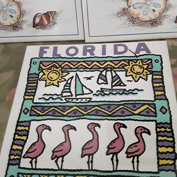 Florida Souvenir Ceramic Tile Trivets - Lot of Three - NIB - Picture 4 of 6
